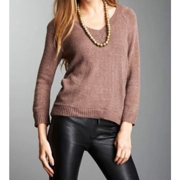 Gossip Girl by Romeo & Juliet Couture V-Neck Metallic Knit Sweater Size Small - Picture 1 of 7
